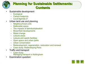 Planning For Sustainable Settlements