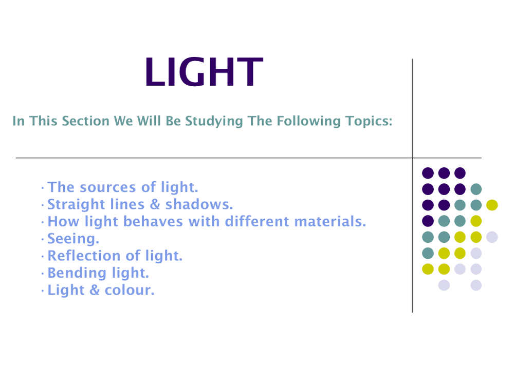 Light - KS3 PowerPoint (Year 8) - Curriculum Press
