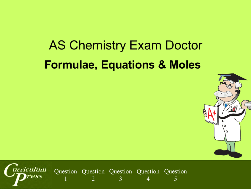 Doctor Math Equation Formula Curriculum Press - Formulae, Equations and Moles – A Level Exam Doctor