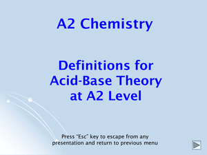 A2 Acid Base Definitions