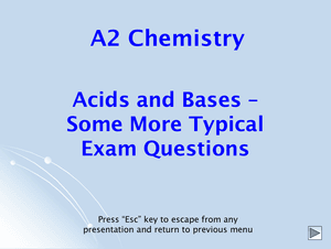 A2 Acid Base Exam Questions