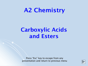 A2 Acids And Esters