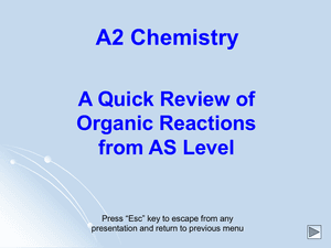A2 As Organic Reactions Summary