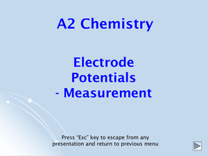 A2 Electrode Potentials Measurement