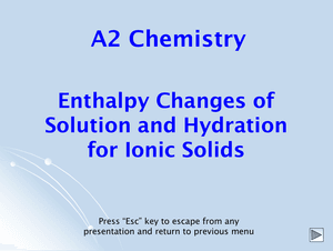 A2 Heats Of Solution & Hydration