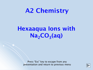 A2 Hexaaqua Ions With Na2Co3(Aq)