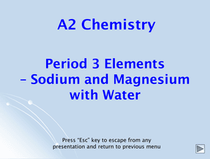 A2 Period 3 Elements With Water
