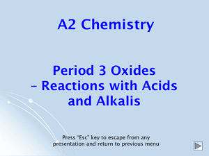 A2 Period 3 Oxides With Bases And Acids