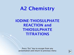 A2 Thiosulphate Titrations