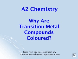 A2 Transition Metals   Colour