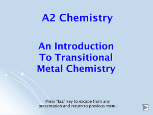 A2 Transition Metals Introduction