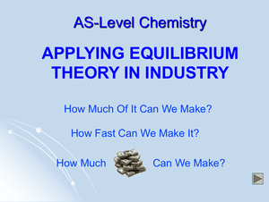 As Applying Equilibrium Theory In Industry