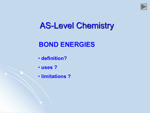 As Bond Energies