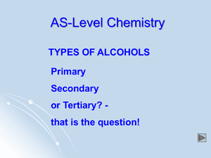 As Classify Alcohols