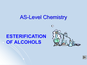 As Esterification Of Alcohols