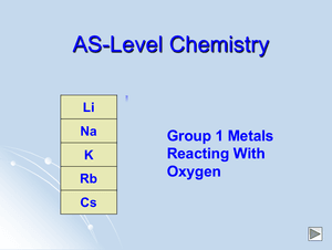 As Group 1 Metals Reactign With Oxygen