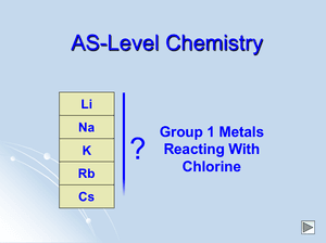 As Group 1 Metals Reacting With Chlorine
