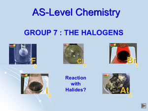 Group 7: The Halogens - Reactions with Halides - AS PowerPoint ...