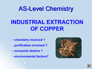 As Industrial Extraction Of Copper