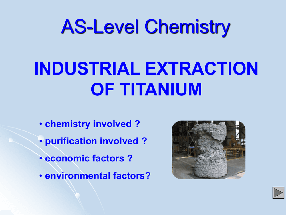 Industrial Extraction of Titanium - AS PowerPoint - Curriculum Press