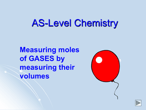 As Measuring Moles Of Gases