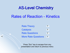 As Rates Of Reaction   Kinetics