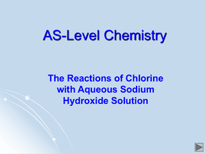 As Reactions Of Chlorine With Aqueous Sodium Hydroxide Solution