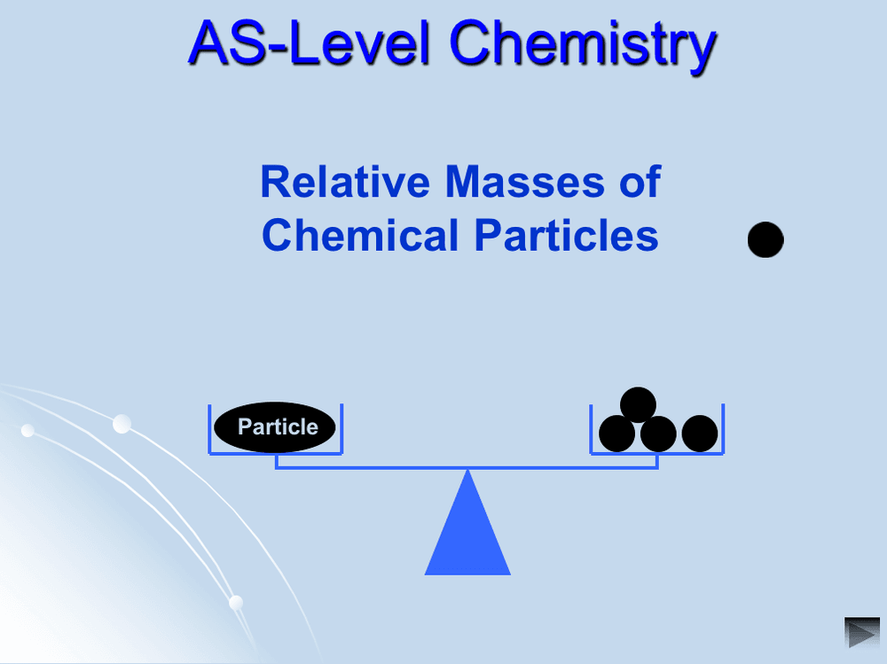 Relative Masses of Chemical Particles - AS PowerPoint - Curriculum Press