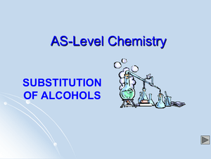 As Substitution Of Alcohols