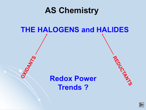 As The Halogens And Halides