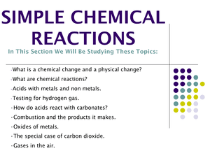 7F Simple Chemical Reactions