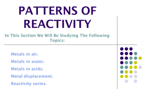 9F Patterns Of Reactivity