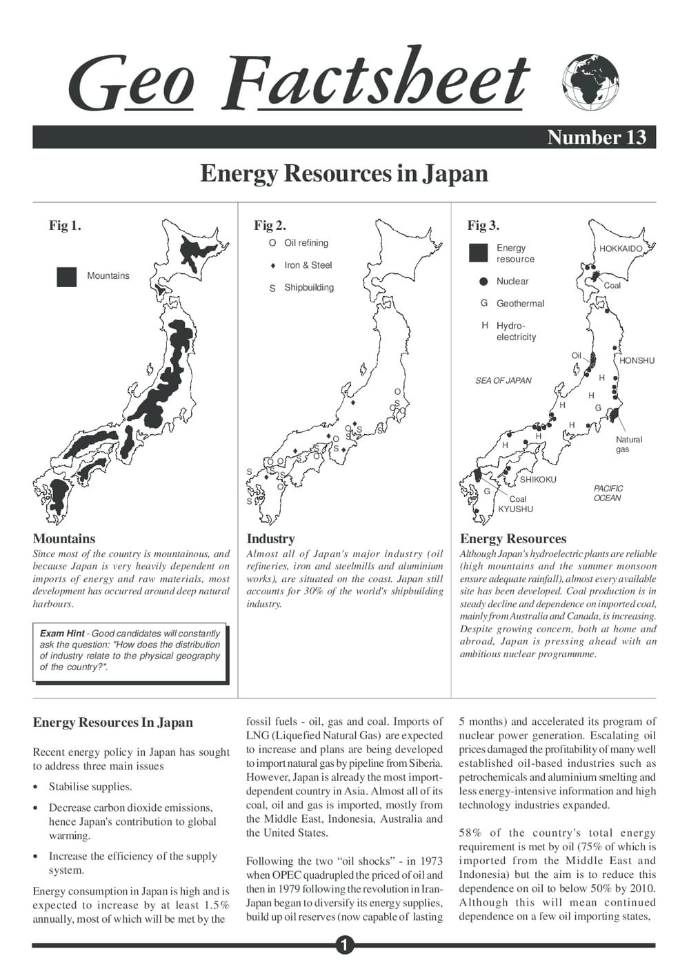 Japanese Resources.pdf Energy Resources in Japan - Curriculum Press