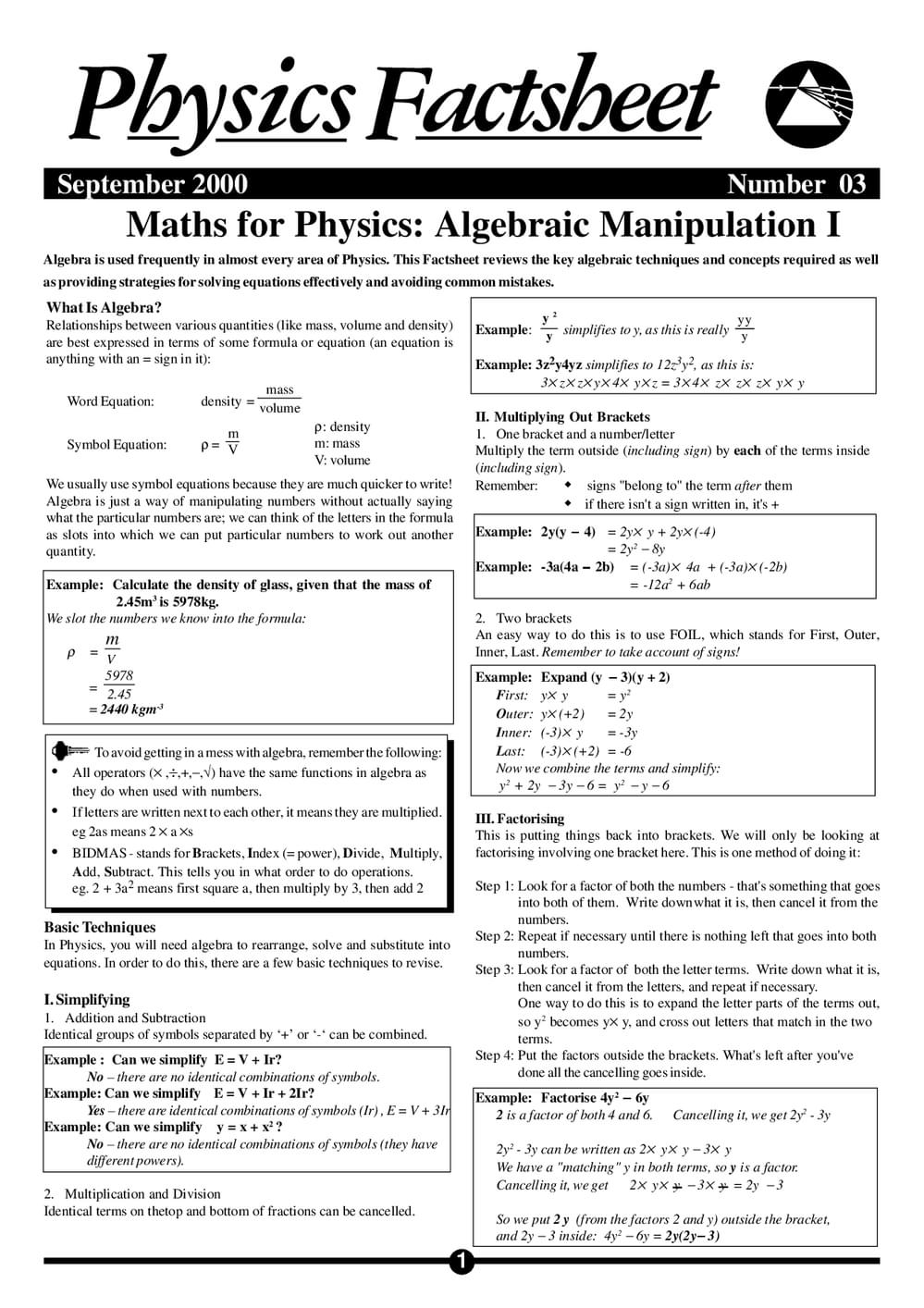 03 Algebraic Manipulation