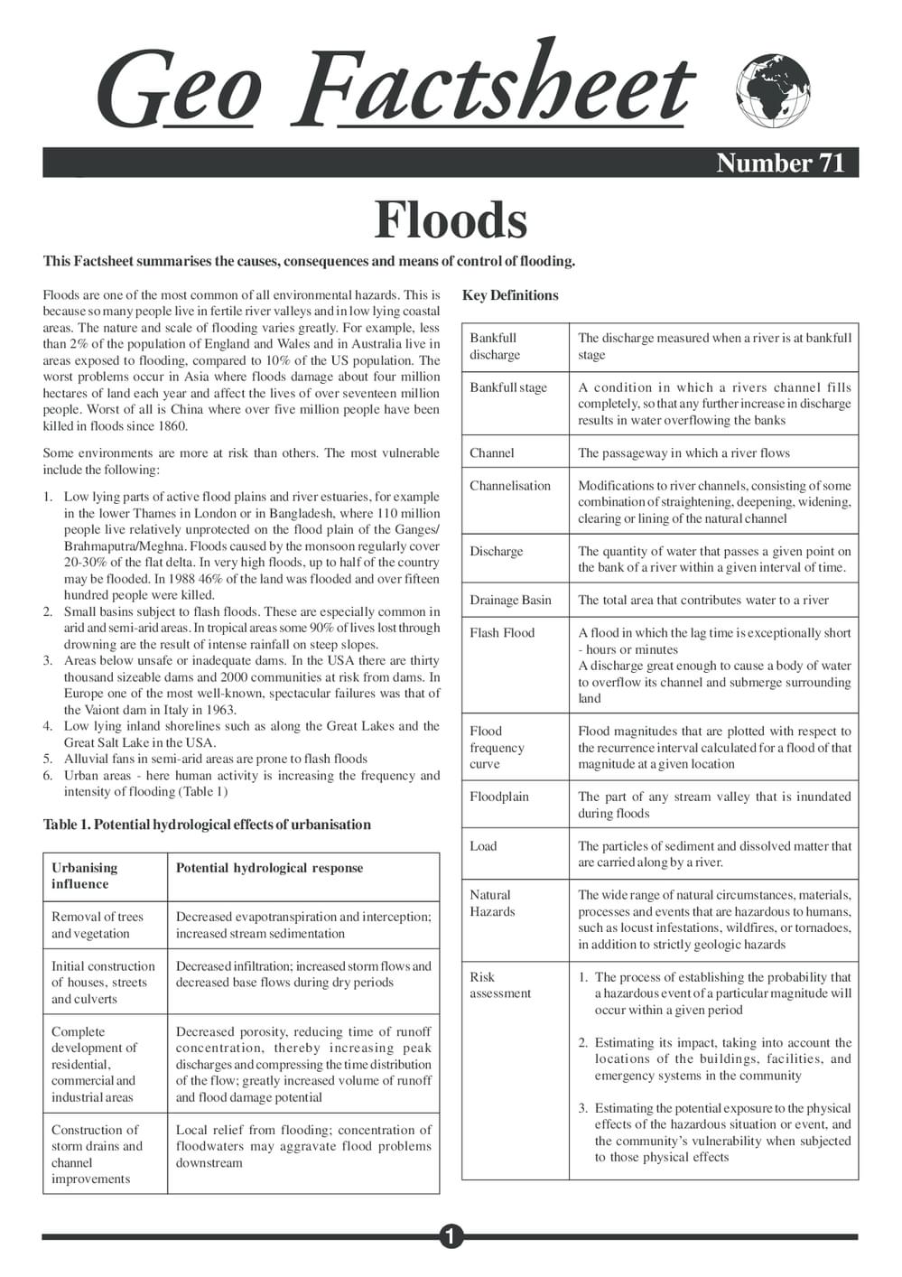 Flood Notes.pdf Floods - Curriculum Press