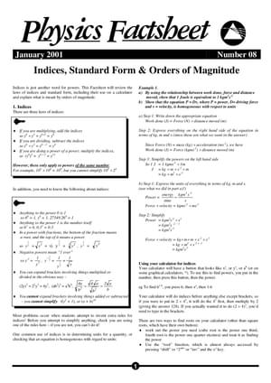 08 Indices Standard Form