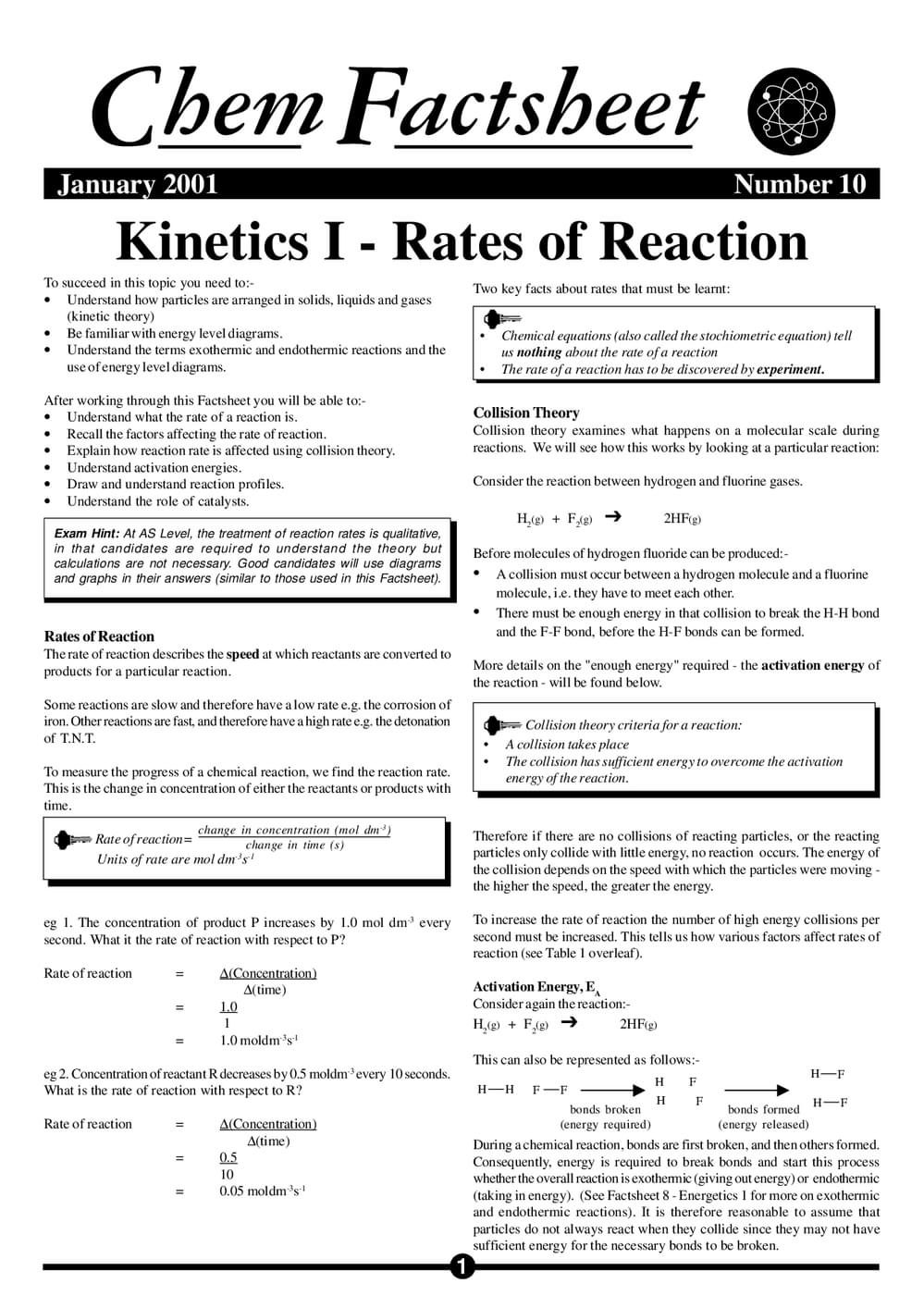 10 Kinectis Rates Reaction