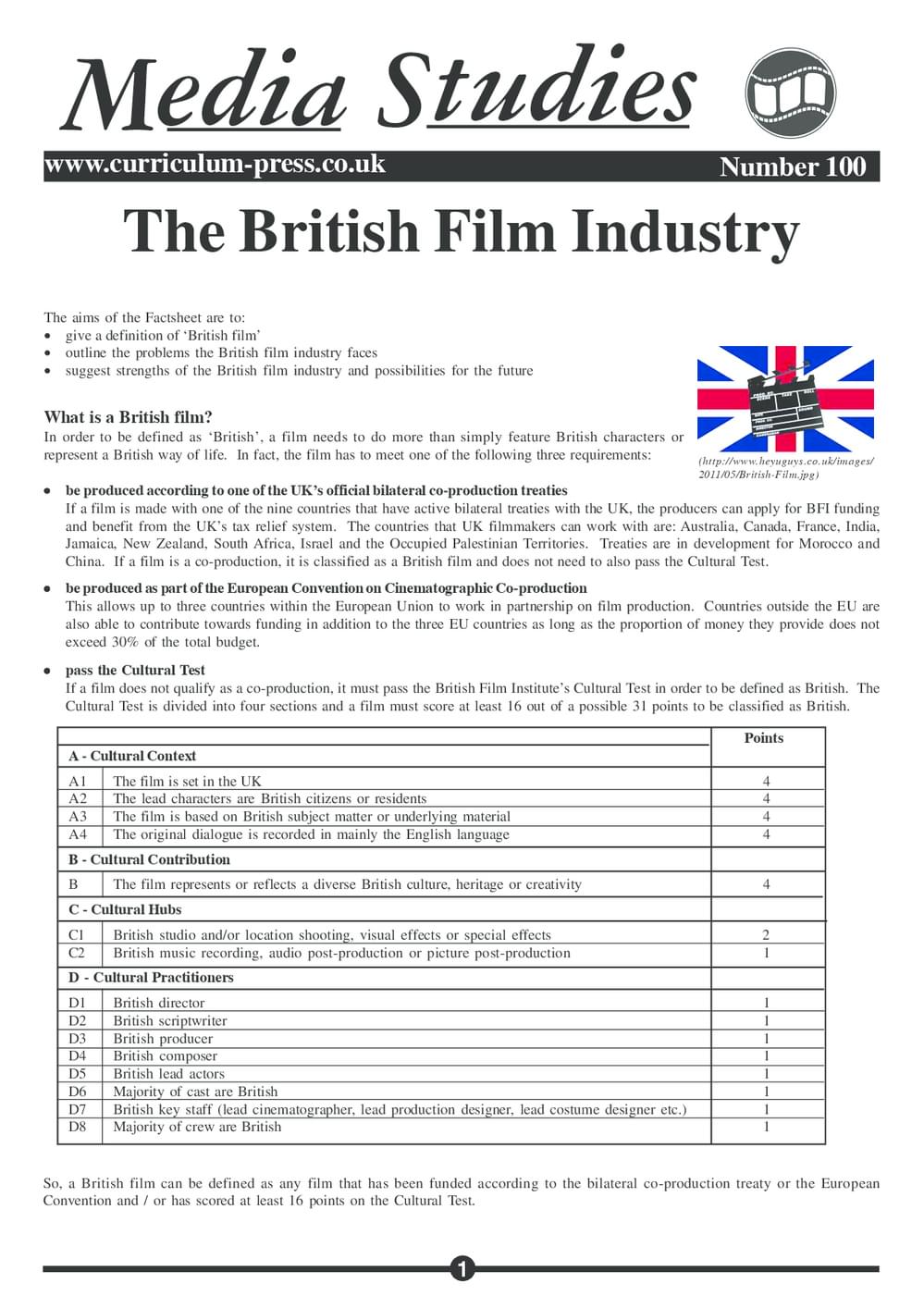 100 British Film Industry
