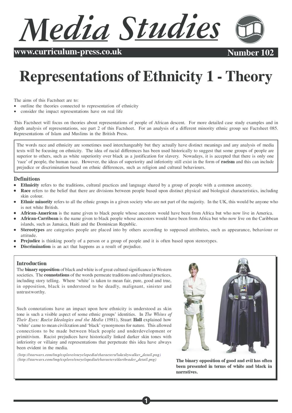 102 Representations Ethnicity I