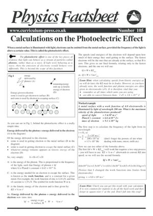 105 Photoelectric  Calc