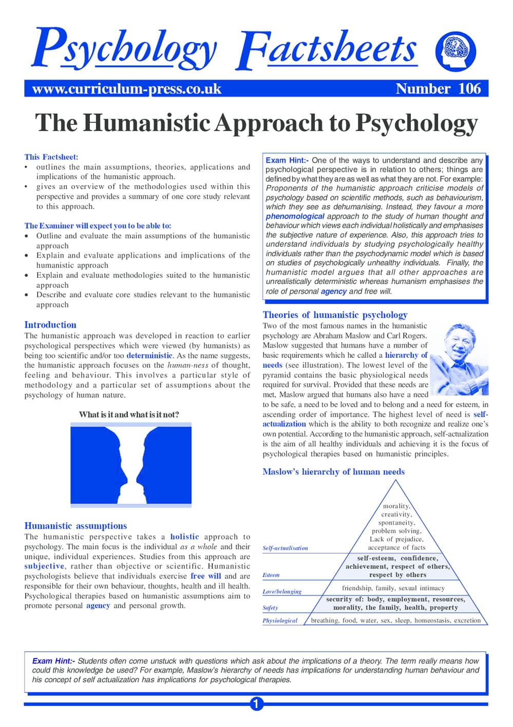 Humanistic Method Curriculum Press - The Humanistic Approach to Psychology