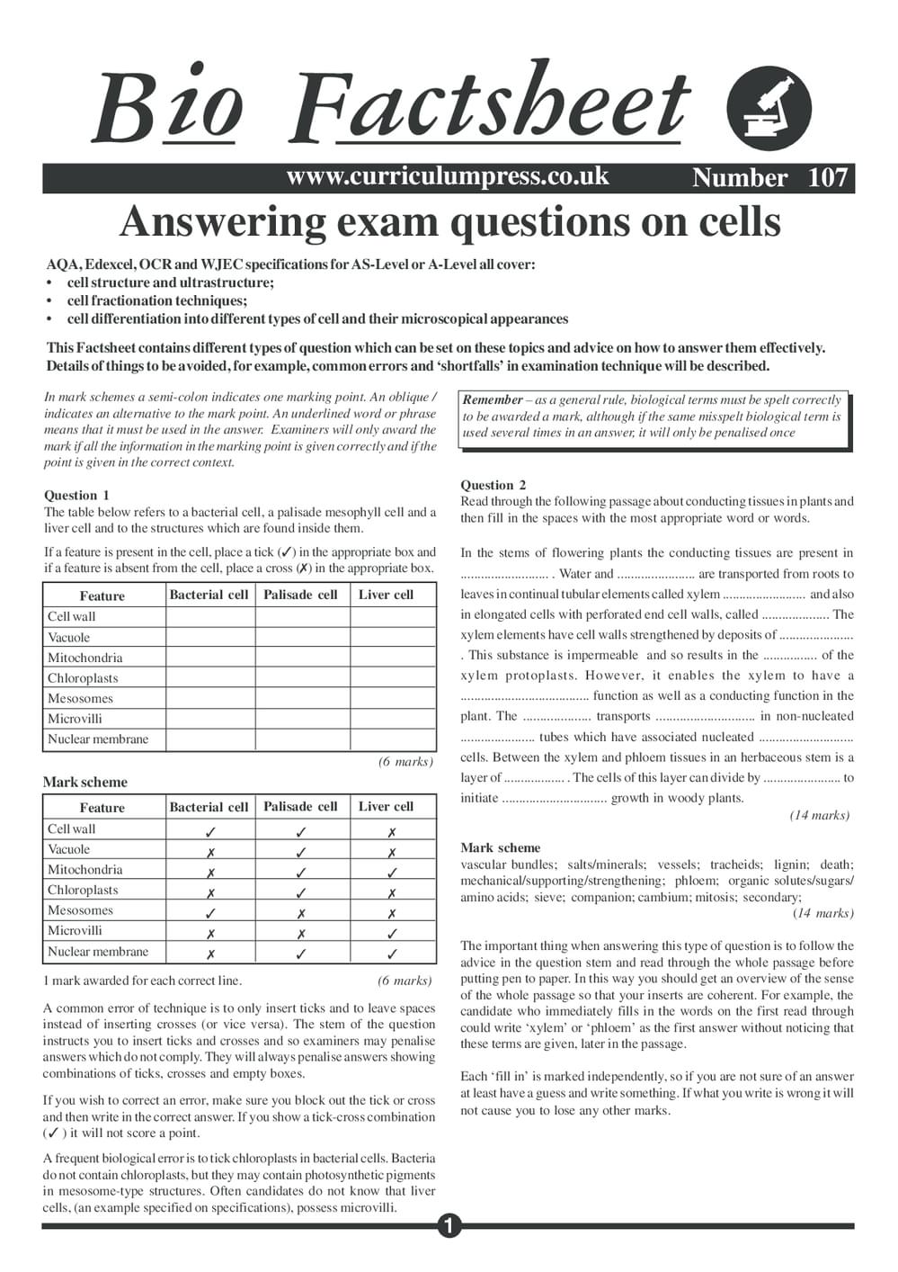 107 Exam Ques Cells