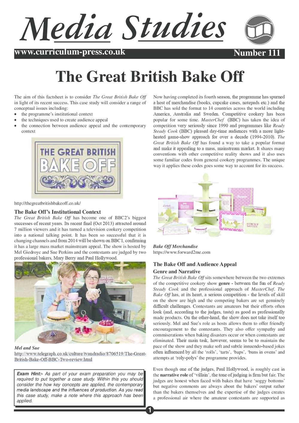 Curriculum Press - The Great British Bake Off