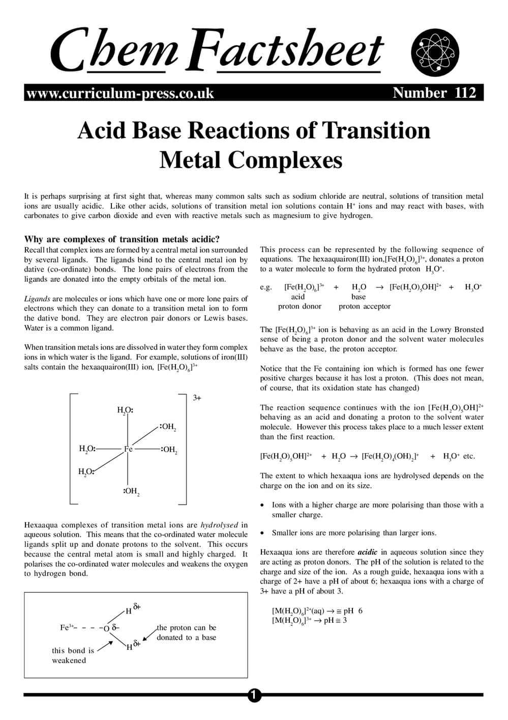 112 Acid Base  Transition Metals