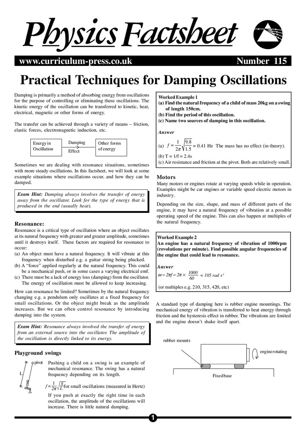 115 Damping Oscillations