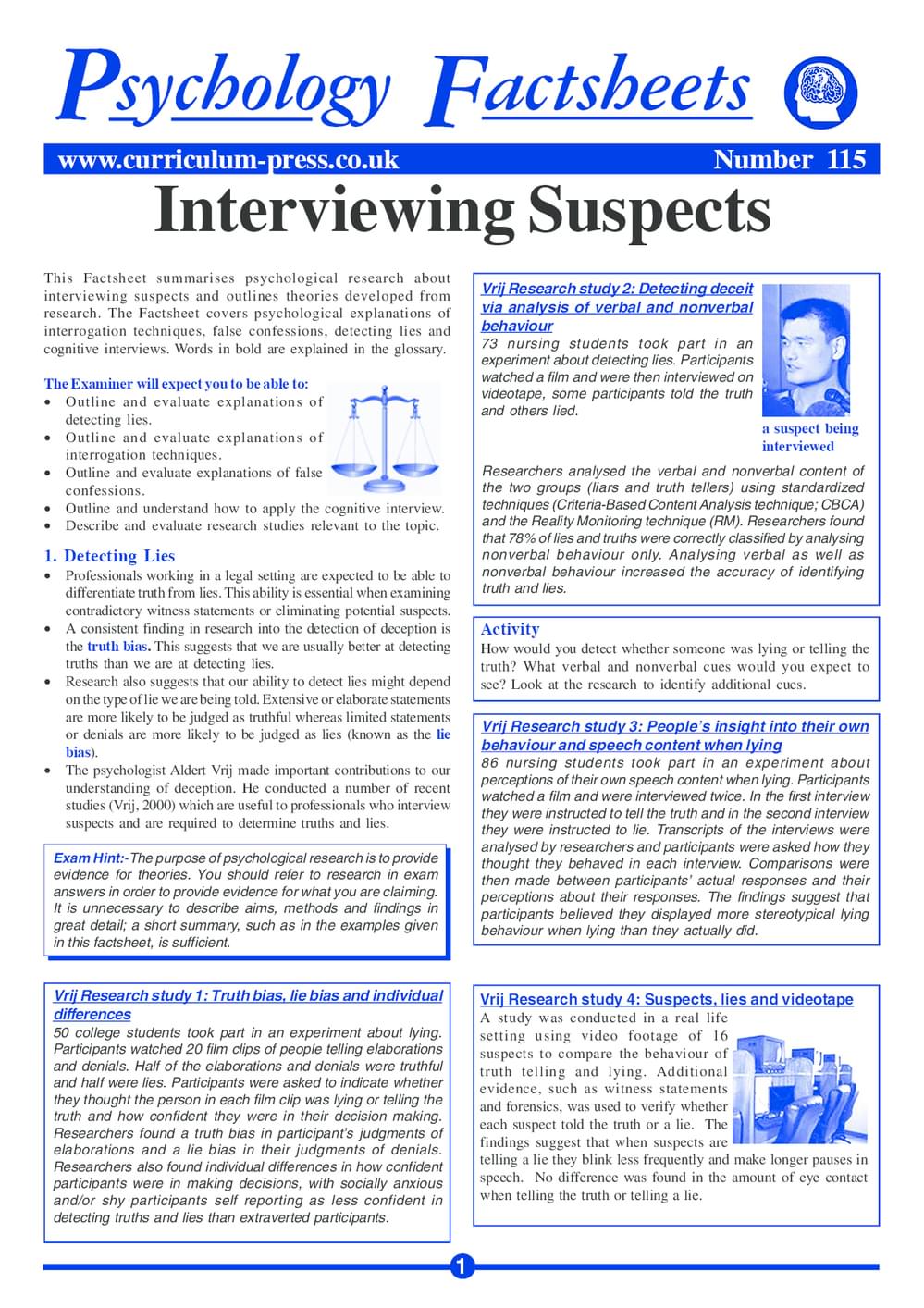 Curriculum Press - Interviewing Suspects