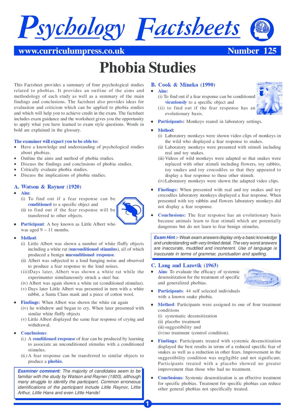 125 Phobia Studies