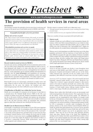 130 Health Services   Rural Areas