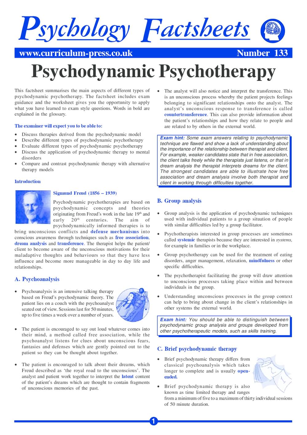 133 Psychodynamic Psychotherapy