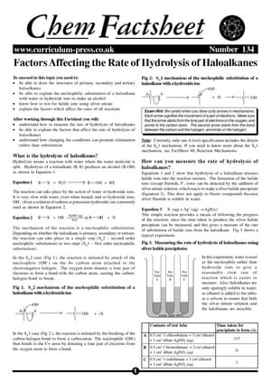 134 Rate Hydrolysis Haloakanes
